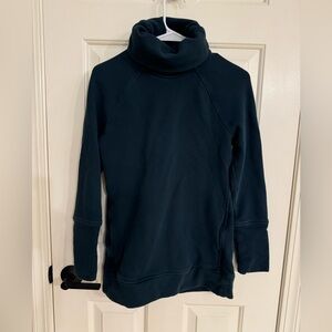 Lululemon size 4 turtle/funnel neck sweater. Has pockets.  Green/blue color.